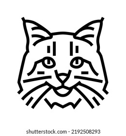 norwegian forest cat cute pet line icon vector. norwegian forest cat cute pet sign. isolated contour symbol black illustration