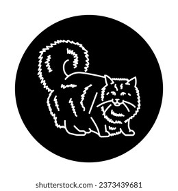 Norwegian
 forest cat line icon. Farm animals. Pictogram for web page, mobile app, promo.
