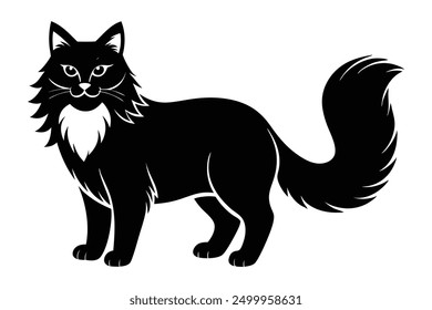 Norwegian Forest Cat Silhouette Graphic Design