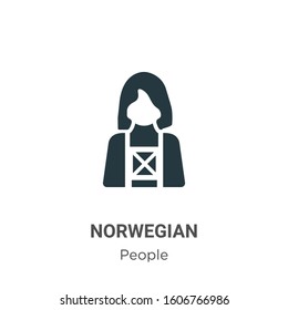 Norwegian glyph icon vector on white background. Flat vector norwegian icon symbol sign from modern people collection for mobile concept and web apps design.