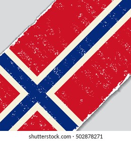 Norwegian grunge flag diagonal background. Vector illustration.