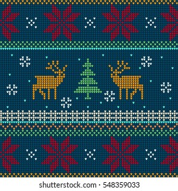 Norwegian Knitted pattern with deers 