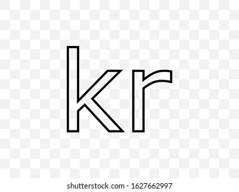 Norwegian krone icon. Vector illustration, flat design