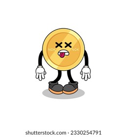 norwegian krone mascot illustration is dead , character design