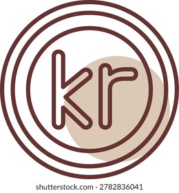 Norwegian Krone Symbol Creative Illustration Icon Design