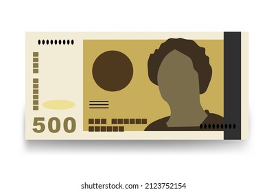 Norwegian Krone Vector Illustration. Norway money set bundle banknotes. Paper money 500 kr. Flat style. Isolated on white background. Simple minimal design.