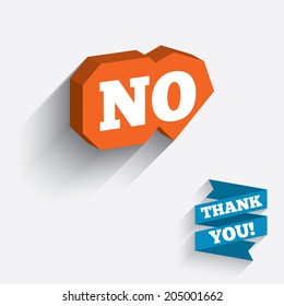 Norwegian language sign icon. NO Norway translation symbol. White icon on orange 3D piece of wall. Carved in stone with long flat shadow. Vector