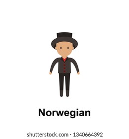Norwegian, man cartoon icon. Element of People around the world color icon. Premium quality graphic design icon. Signs and symbols collection icon for websites, web design