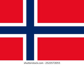 Bandera nacional noruega. Bandera de Noruega. Dimensiones precisas