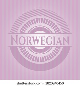 Emblema rosa realista noruego. Diseño de vectores. 