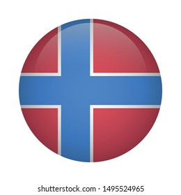 Norwegian round flag icon - Norway