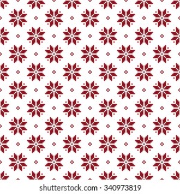 Norwegian seamless christmas patterns. Winter holiday backgrounds. Seamless patterns with red and white colors. Used for  wrap, textile, paper. Merry Christmas and Happy New Year.