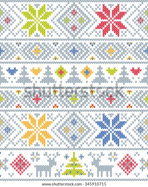 Norwegian Slavic Folk Ethnic Art Knitted Stock Vector Royalty Free 345910715