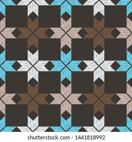 Norwegian snowflakes. Art seamless pattern. Ethnic print. Multicolored. Boho. Traditional ornament. Folk motif. Vector geometric background. Can be used for social media, posters, email, print.