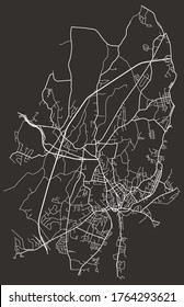 Norwich, Connecticut, USA - Urbane Vektorkarte, Straßennetz, Innenstadt und Vororte, Stadtzentrum, Stadtplakat