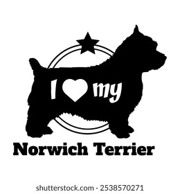 Norwich Terrier dog silhouette, i love my dog,  dog, dog breeds, logo, vector, silhouette, animal, illustration, icon, sign, black, pet,