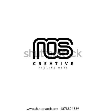 NOS Striped Combination Logo. Typography for Company and Business Logo.