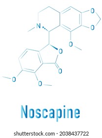 Noscapine Antitussive Drug Molecule. Skeletal Formula.