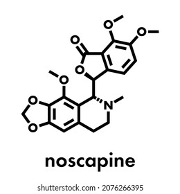 Noscapine Antitussive Drug Molecule.  Skeletal Formula.