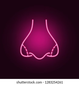 Nose aesthetic surgery icon. Elements of anti aging in neon style icons. Simple icon for websites, web design, mobile app, info graphics