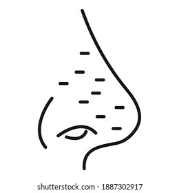 Nose beautician icon. Outline nose beautician vector icon for web design isolated on white background