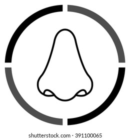 Nose  - black vector icon