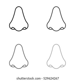 Nose  - black vector icon