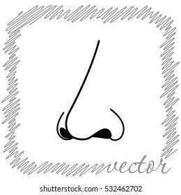 Nose  black  vector icon