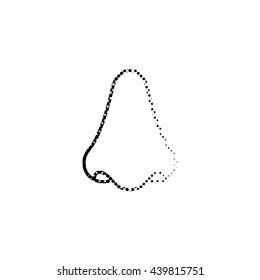 Nose - black vector icon;  halftone illustration