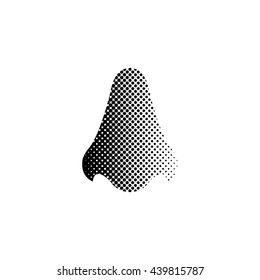 Nose - black vector icon;  halftone illustration