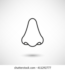 Nose - black vector icon  with shadow