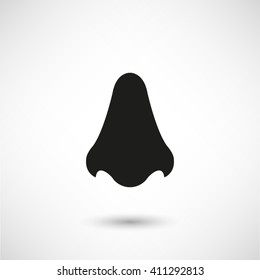 Nose - black vector icon  with shadow