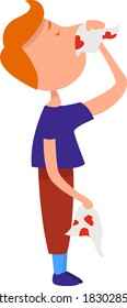 Nose bleed, illustration, vector on white background