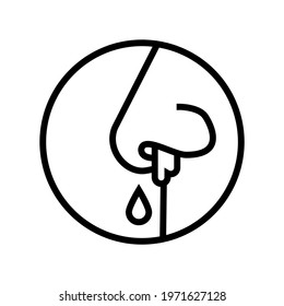 nose bleeding disease line icon vector. nose bleeding disease sign. isolated contour symbol black illustration