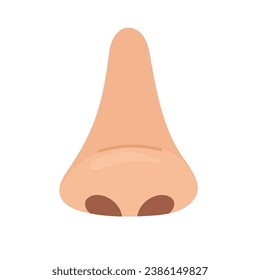 Nose body part isolated on white background. Human anatomy element in cartoon style. Vector illustration