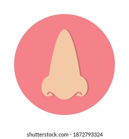 Nose body parts simple icon. illustration clip art vector. Nose icon