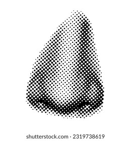 Nose breath halftone sticker. Vector Illustration style is dotted Nose icon symbol on a white background. Halftone texture is round blots.