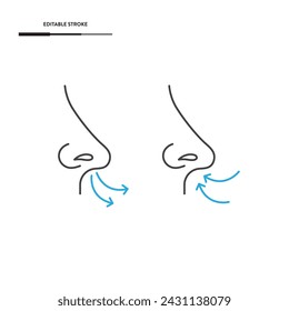 Nose And Breath Icon Vector Design.
