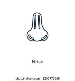 Nose concept line icon. Linear Nose concept outline symbol design. This simple element illustration can be used for web and mobile UI/UX.