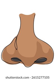 The nose is in a continuous line, drawing on a white background.