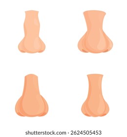 Nose correction icons set cartoon vector. Surgical nasal improvement. Medical and beauty
