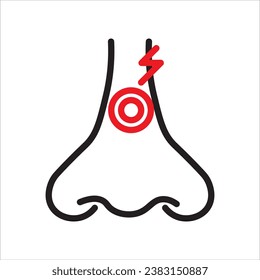 nose disease icon vector, illustration, symbol