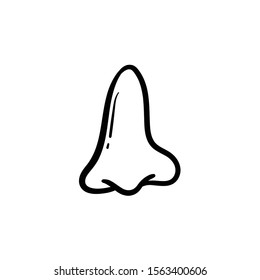 nose doodle icon vector hand drawing