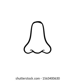 nose doodle icon vector hand drawing