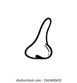 nose doodle icon vector hand drawing