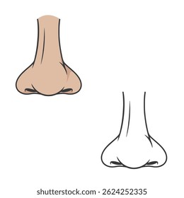 nose drawing vector illustration. Simple drawing. 