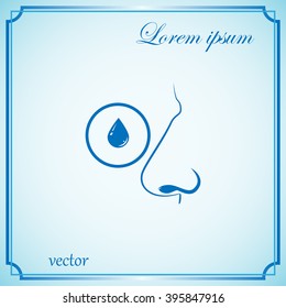 Nose, drop, dropper,  icon , flat design. Vector illustration.