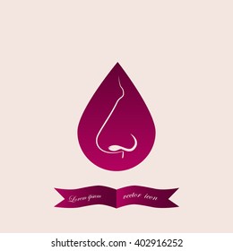 Nose, drop, dropper,  icon , flat design. Vector illustration.