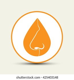 Nose, drop, dropper,  icon , flat design. Vector illustration.