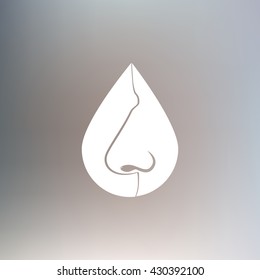 Nose, drop, dropper,  icon , flat design. Vector illustration.